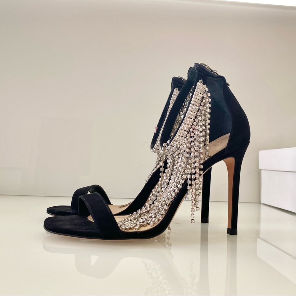 SCHUTZ Black Heels with Silver Accents